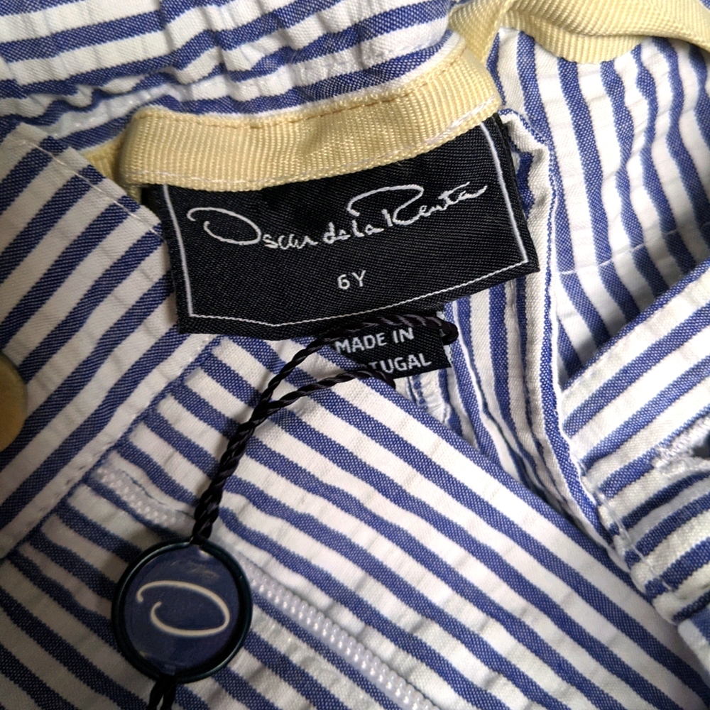 Oscar de la Renta seersucker shorts, size 6 - Picture 3 of 5